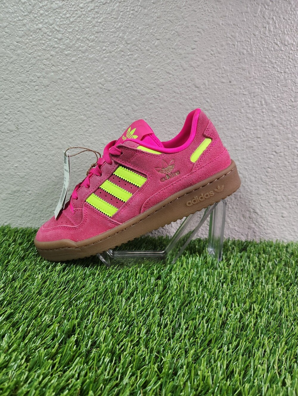 adidas Forum Low Cl Lace Up  Womens Pink Sneakers Casual Shoes JR0515